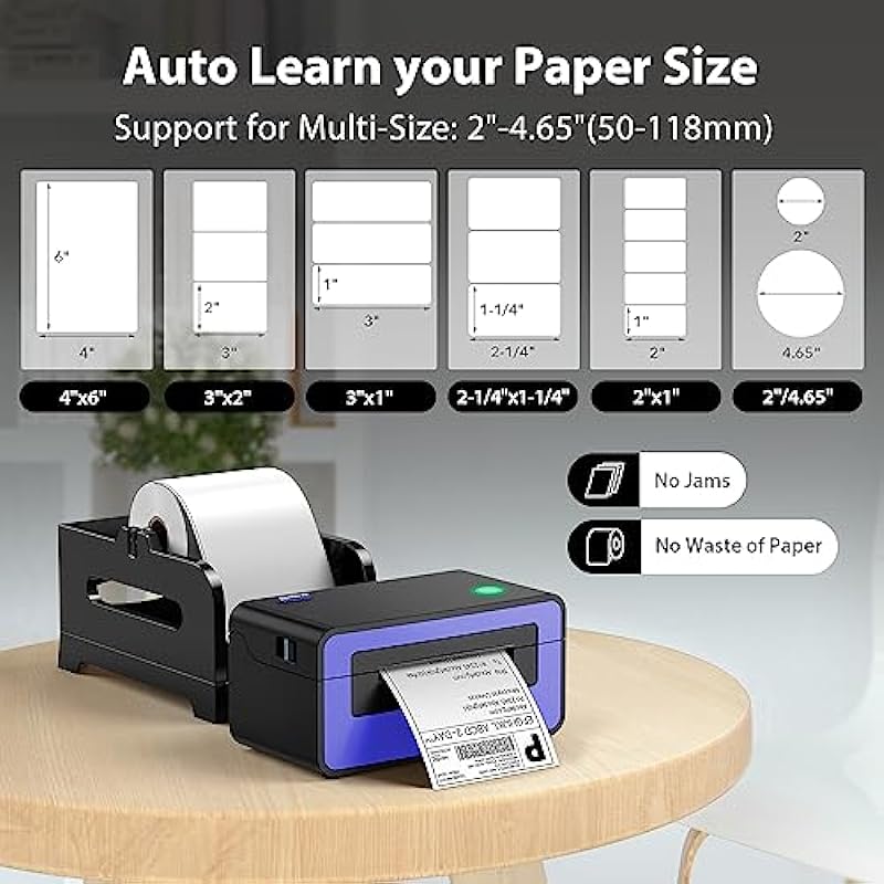 POLONO 4×6 Thermal Label Printer for Shipping Packages, Commercial Direct Thermal Label Maker, Compatible with USPS, FedEx, Shopify, Ebay,Shipping Label, Amazon, Support Multiple Systems Printer,
