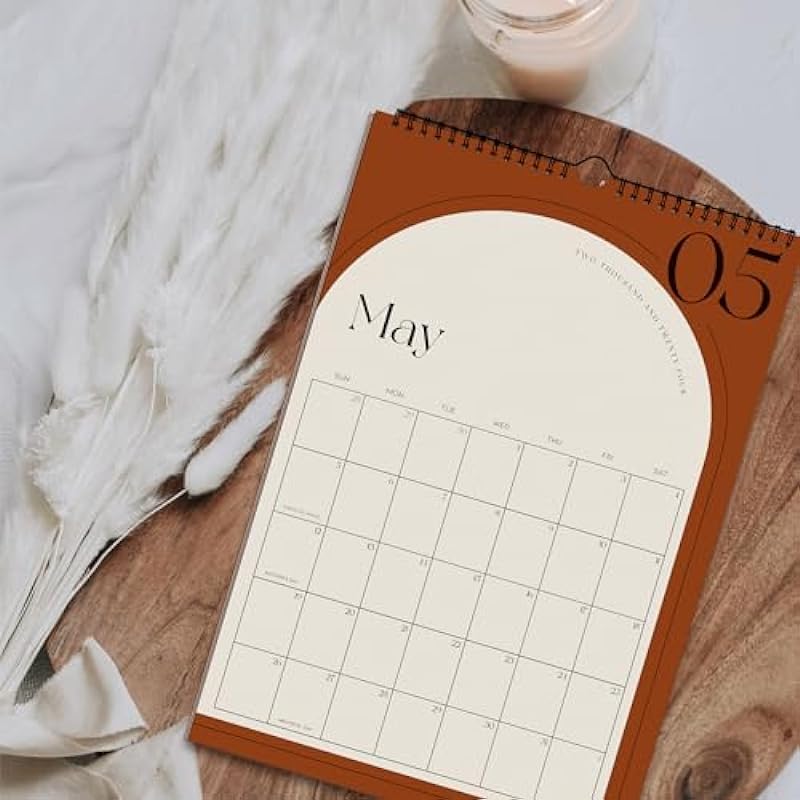 Aesthetic Minimalistic Wall Calendar – Runs from January 2024 Until July 2025 – The Perfect Vertical Monthly Calendar for Easy Organizing