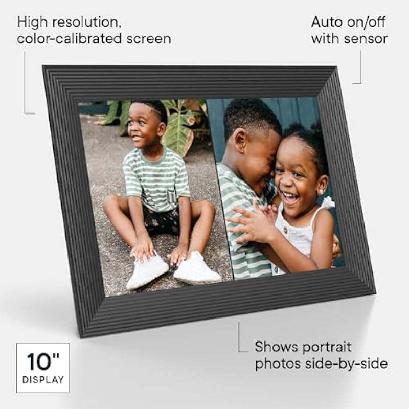 Aura Carver WiFi Digital Picture Frame | The Best Digital Frame for Gifting | Send Photos from Your Phone | Quick, Easy Setup in Aura App | Free Unlimited Storage | Gravel with White Mat