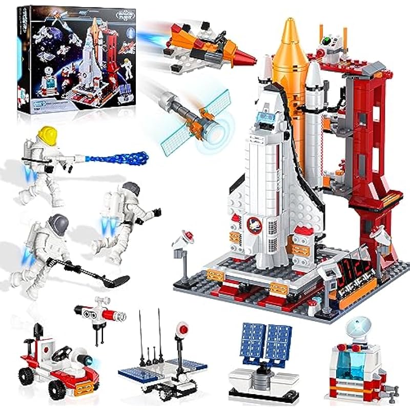 Space Exploration Shuttle Toys, City Aerospace Building Sets Toys for 6 7 8 9 10 11 12 Years Old Boys Kids STEM Spaceship Rocket Building Block Kits Gift for Kids Boys Girls Aged 6+ (855Pcs)