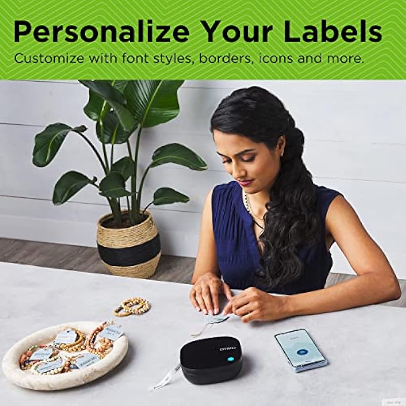 DYMO LetraTag 200B Bluetooth Label Maker, Compact Label Printer, Connects Through Bluetooth Wireless Technology to iOS and Android, Includes 3 Assorted Label Tapes