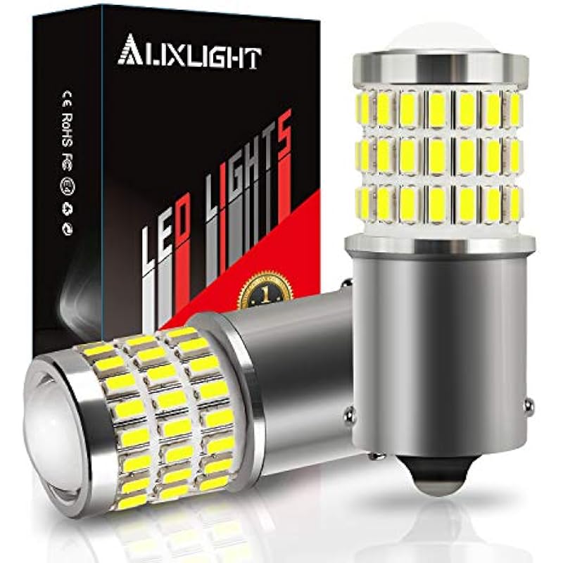AUXLIGHT 1156 BA15S 1003 1156A 1141 7506 LED Bulbs Xenon White, Ultra Bright 57-SMD LED Replacement for Back Up/Reverse Lights, Brake/Tail Lights, Turn Signal/Parking or Running Lights (Pack of 2)