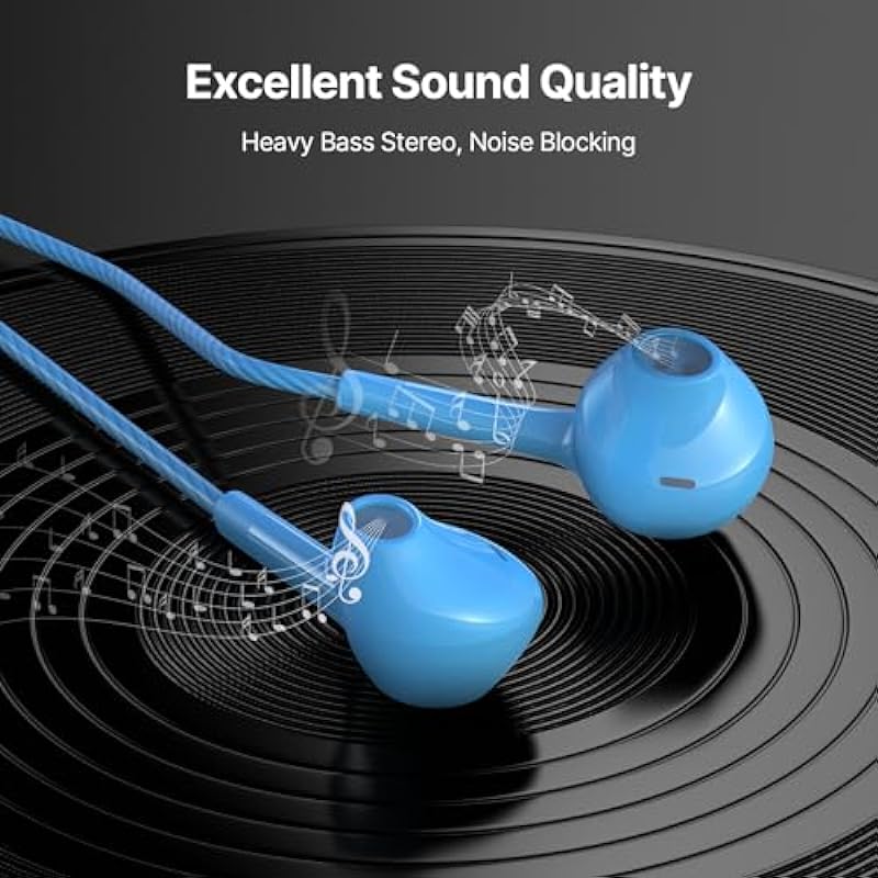 Earbuds Headphones with Microphone Pack of 3, USB C Headphones with Noise Isolating, Type C Earphones with Powerful Heavy Bass Stereo, Compatible with Android, Phone, Laptops and Most TypeC Interface