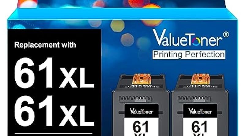 Valuetoner Remanufactured Ink Cartridges Replacement for HP 61XL 61 XL to use with Envy 4500 Deskjet 1000 1056 1510 1512 1010 1055 OfficeJet 4630 Printer (2 Black)