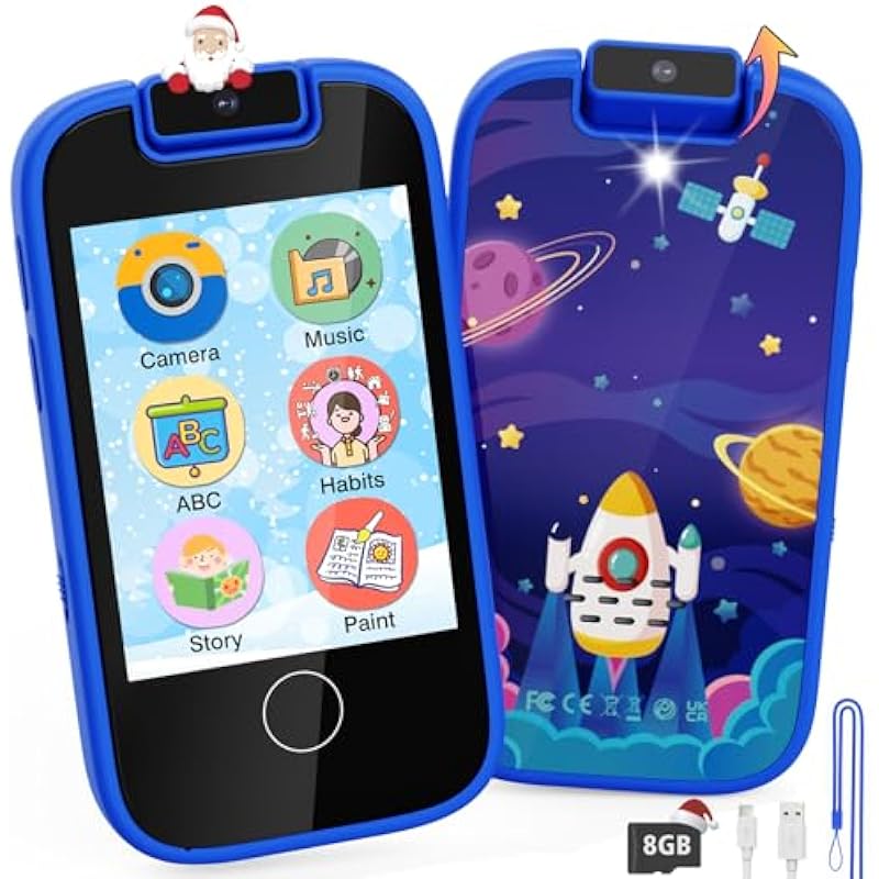 shiningstone Kids Toddler Toy Phone for Girls Boys Age 3-6, MP3 Music Player with Dual Camera, Kids Phone for Girls 3 4 5 6 7 Year Old,Christmas Birthday Gifts for Kids (Blue)