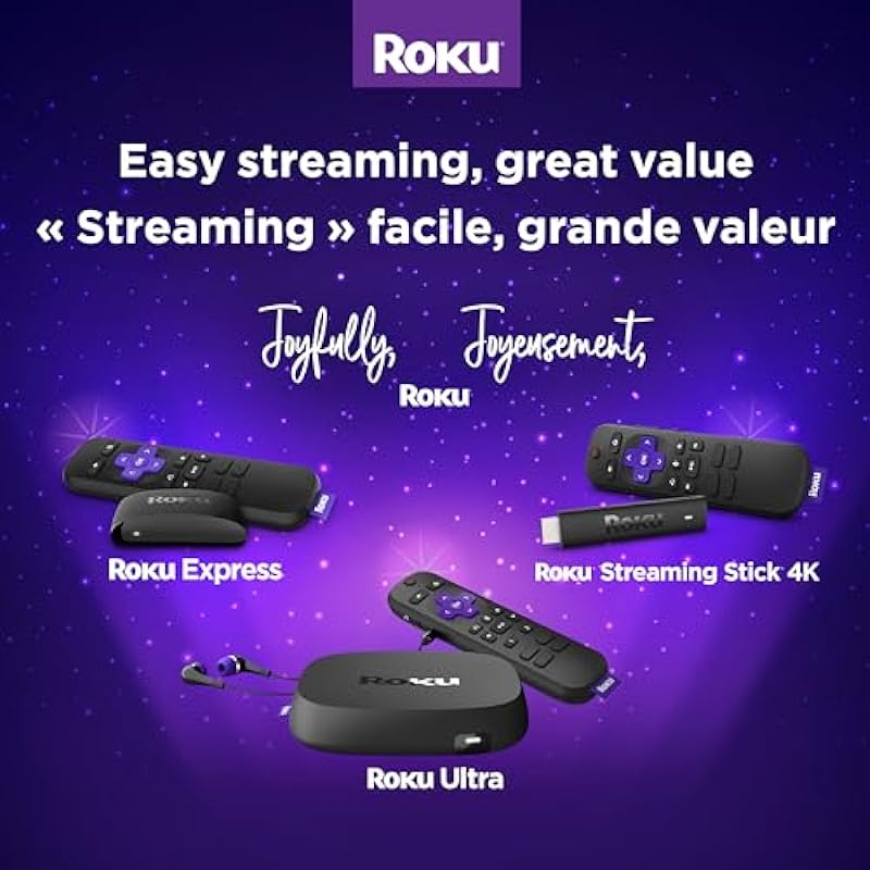 Roku Express 4K 2022 (Official Manufacturer Product) | Streaming Media Player HD/4K/HDR with Smooth Wireless Streaming and Roku Simple Remote with TV Controls, Includes Premium HDMI Cable