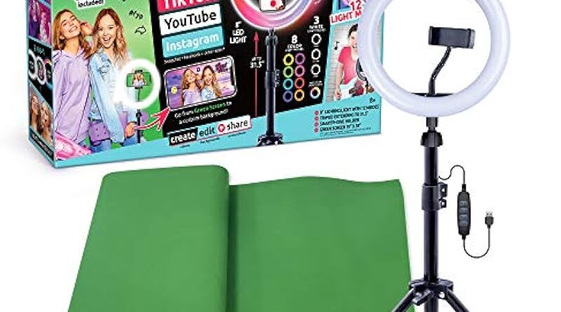 Studio Creator 2 Influencer Video Creator Kit with Multi-Colour Ring Light and Green Screen