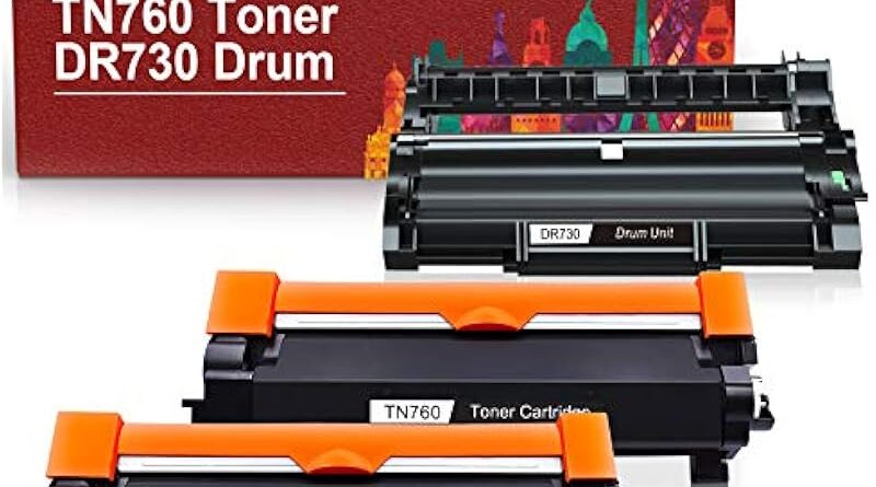 Toner Kingdom Compatible TN760 Toner Cartridge and DR730 Drum for Brother TN760 TN-760 TN730 TN-730 DR730 for Brother HL-l2395dw HL-L2350DW MFC-L2710DW Printer (2 Toners, 1 Drum Unit)