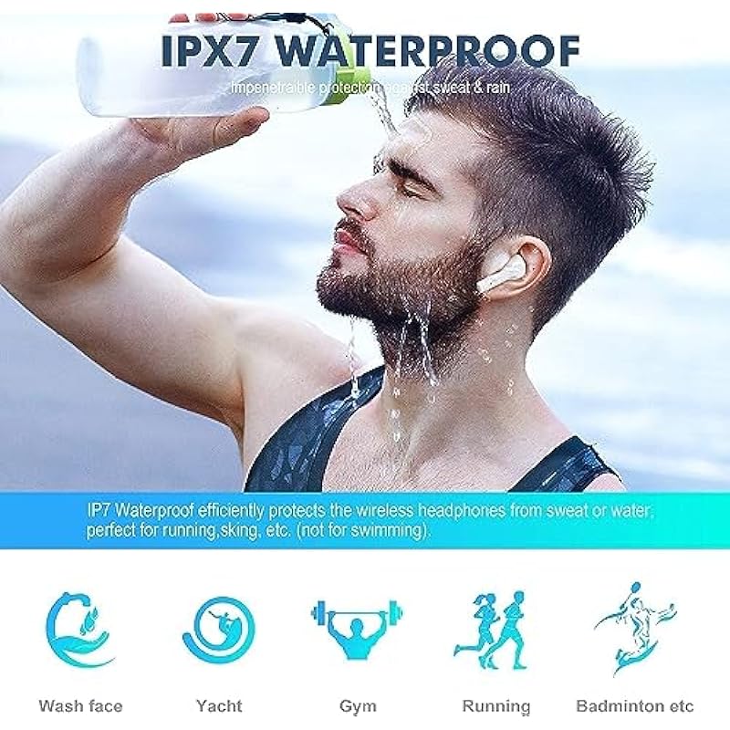 Wireless Earbuds,Air Buds Pods Bluetooth 5.3 Ear Buds Air Bud Pro 3D Stereo Headphones in-Ear Ear Bud,IPX7 Waterproof Earphones Pop-ups Auto Pairi Headsets,for iPhone/Samsung/airpods Case/Android