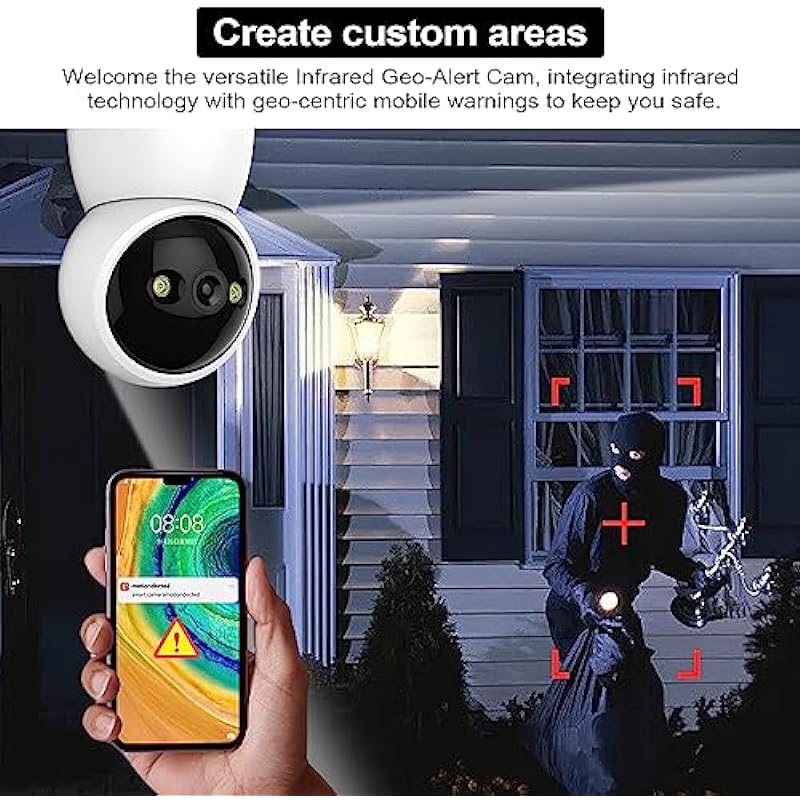 Indoor Camera, 2K 5GHz & 2.4GHz 360°Wireless HomeSecurity Camera WiFi Cameras for Baby/Elder/Dog/Pet Camera with Motion Detection Night Vision Auto Tracking (1Pack with No SD Card)