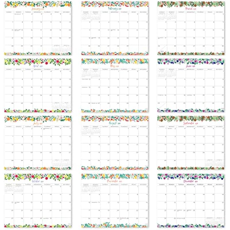 S&O Fruity 2024 Magnetic Fridge Calendar Runs from Now to December 2024 – Tear-Off Refrigerator Calendar to Track Events & Appointments – Magnetic Calendar for Fridge for Easy Planning – 8″x10″ in.