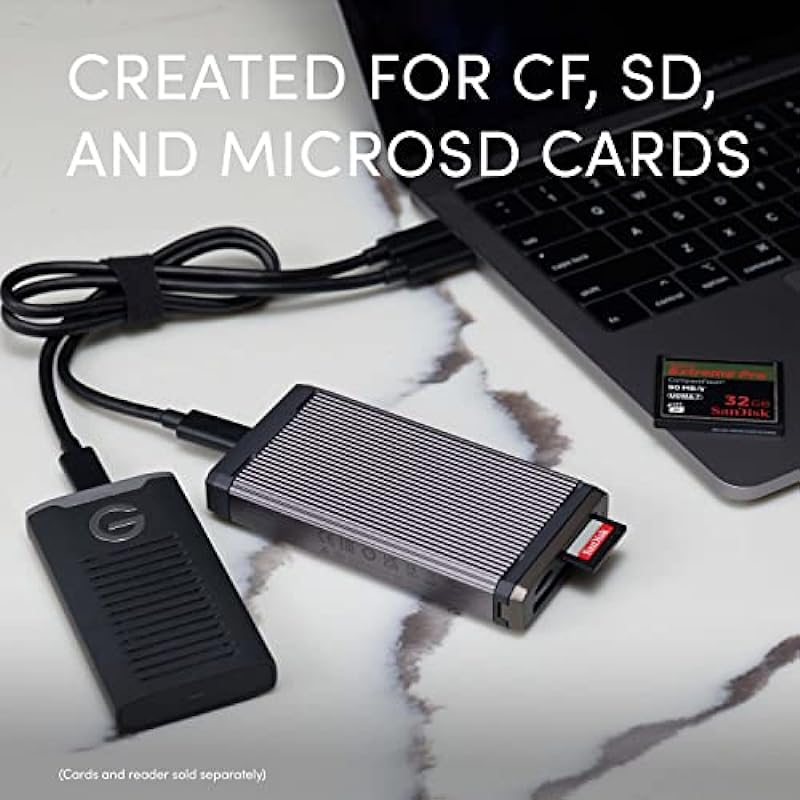 SanDisk Professional PRO-Reader Multi-Card – Multi-Slot High Performance Card Reader, USB-C 3.2 Gen 2 – SDPR3A8-0000-GBAND, Gray