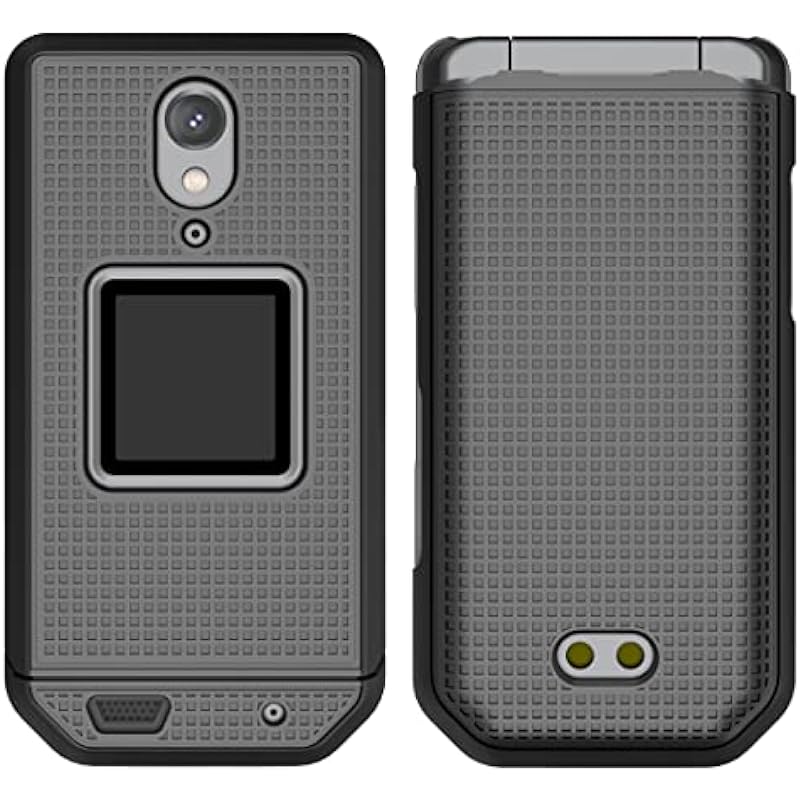 Case for CAT S22 Flip Phone, Nakedcellphone Slim Hard Shell Protector Cover – Black