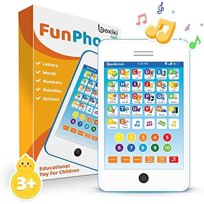 Learning Pad / Fun Phone with 6 Toddler Learning Games. Touch and Learn Interactive Tablet for Numbers, ABC and Words Learning. Educational Pretend Toy for Boys and Girls – 36 Months to 6 Year Old