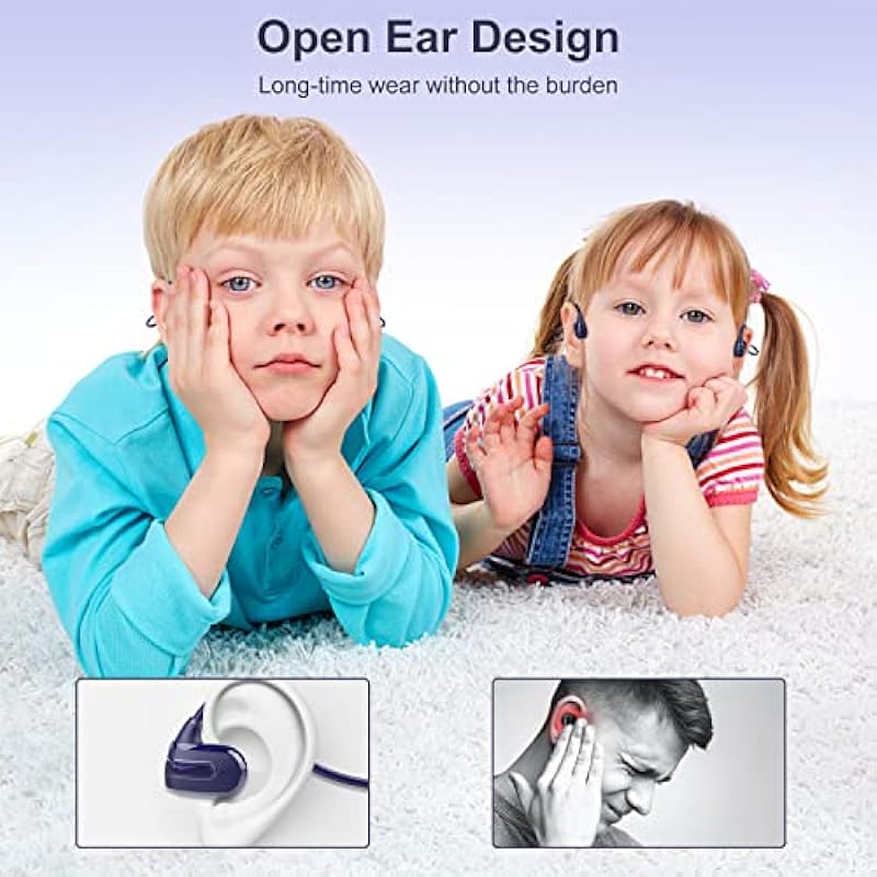 Friencity Kids Wireless Headphones, Latest Bluetooth 5.3 Open Ear Air Conduction Headphones, Ultra-Light, Durable and Safer for Children, Kids Bluetooth Headphones for iPad, Tablet, Kindle or Computer