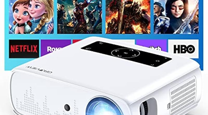 GROVIEW Projector, 15000lux 490ANSI Native 1080P WiFi Bluetooth Projector, 300'' Video Projector, Supports 4K & Zoom, 5G Sync, Compatible with HDMI USB/AV/Smartphone/Pad/Laptop/DVD/TV Stick/ PS5