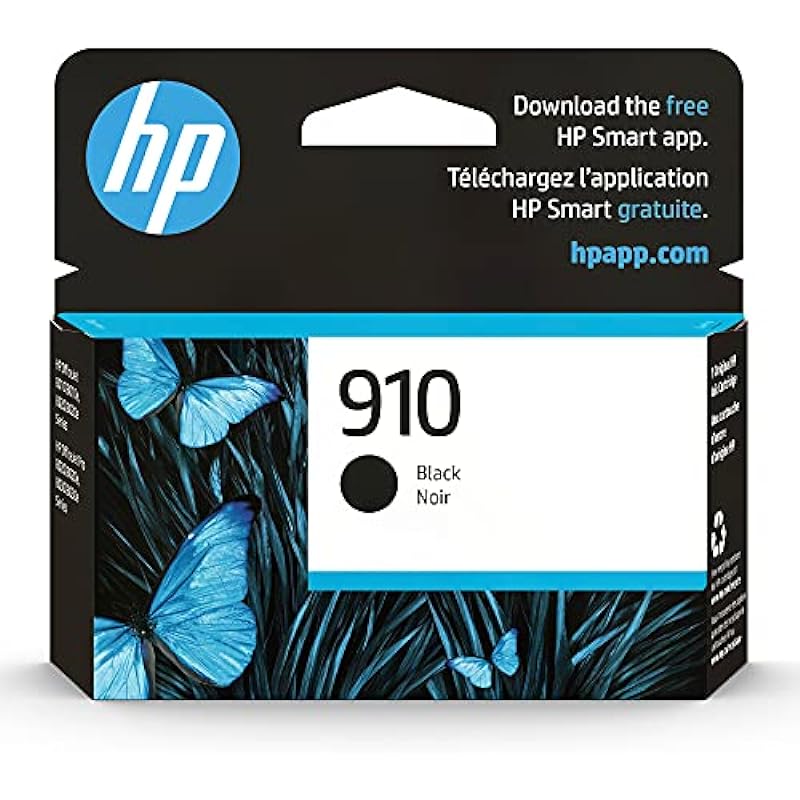 HP Original 910 Black Ink Cartridge | Works with HP OfficeJet 8010, 8010e, 8012e, 8014e, 8015, 8015e, 8018, 8022, 8022e; HP OfficeJet Pro 8020, 8020e, 8024e, 8025, 8025e, 8028, 8028e, 8035, 8035e