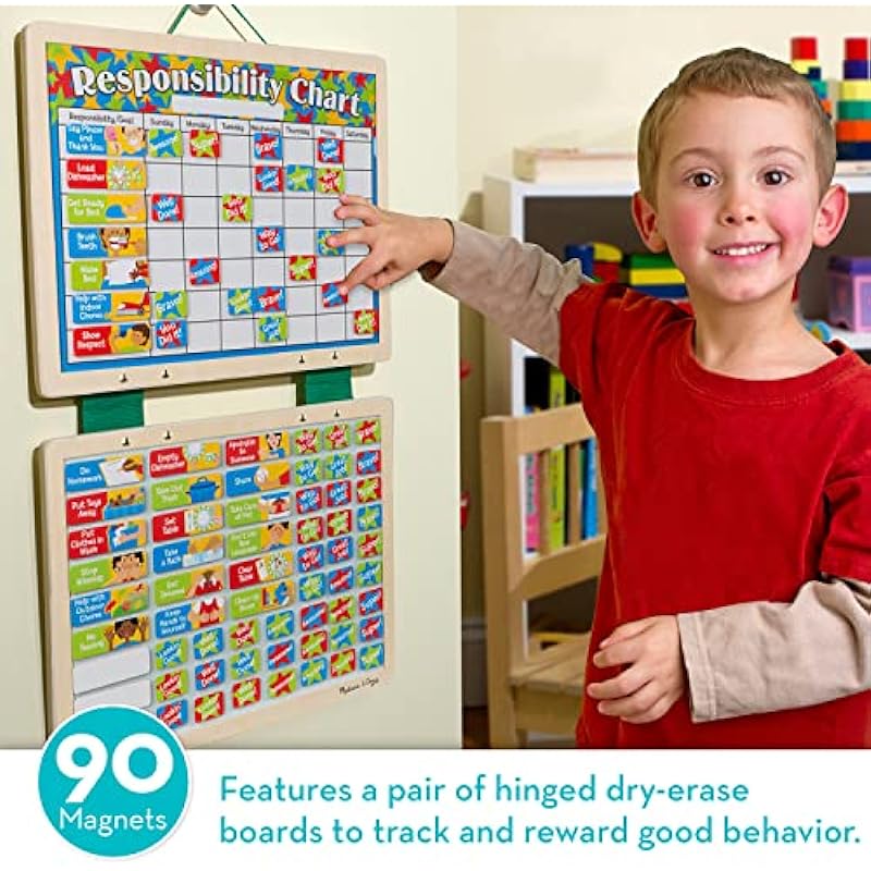 Melissa & Doug Magnetic Responsibility Chart (Developmental Toy, Encourages Good Behavior, 89 Magnets)