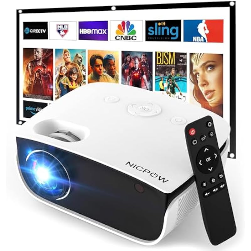 Outdoor Projector, Mini Projector for Home Theater, 1080P and 240″ Supported Movie Projector 7500 L Portable Home Video Projector Compatible with Smartphone/TV Stick/PS5/PC/Laptop