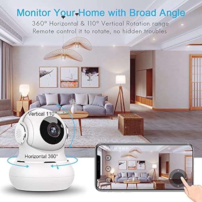 Little elf Indoor Security Camera,2K Pet Cameras with Phone App for Dog/Elder WiFi Baby Monitor with Motion Detection & Tracking, 2-Way Audio, Wireless Home Camera with Night Vision