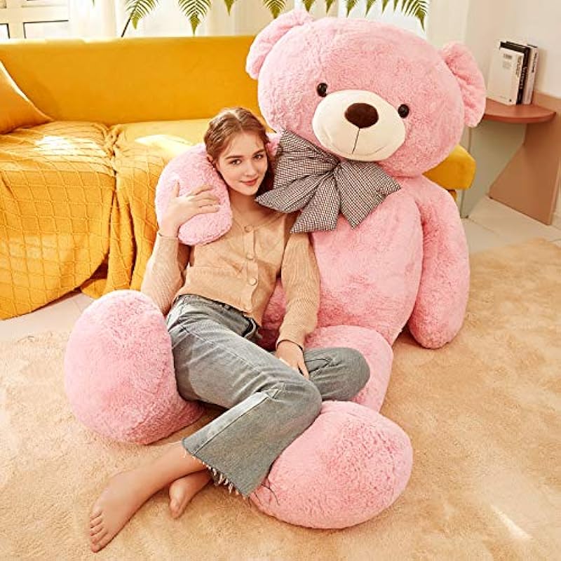 IKASA Giant Teddy Bear Stuffed Animal – Large Soft Toys Cute Plush Toy – Jumbo Big Oversized Fat Bears Animals Huge Life Size – Gifts for Kids Girls Boys Childrens (Pink, 70 inches)