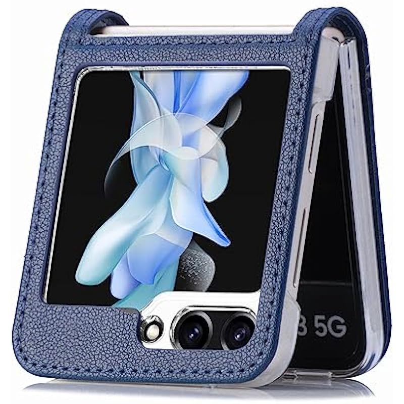 Z Flip 5 2023 5G Case Compatible with Samsung Galaxy Z Flip 5 5g Credit Cards Z Flip5 Cases ZFlip5 Covers Shell Skins (Blue)