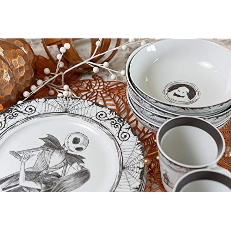 The Nightmare Before Christmas 16-Piece Dinnerware Set | Ceramic Dish Set