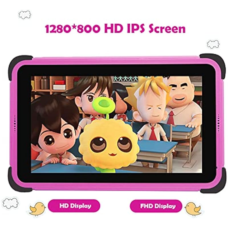 8 inch Kids Tablet Android 11,Tablets for Kids,AX WiFi 6,1280×800 IPS HD Display,2GB RAM 32GB ROM Toddlers Tablet with Parental Control,5+8MP Camera,WiFi Tablet for Girls (Pink)