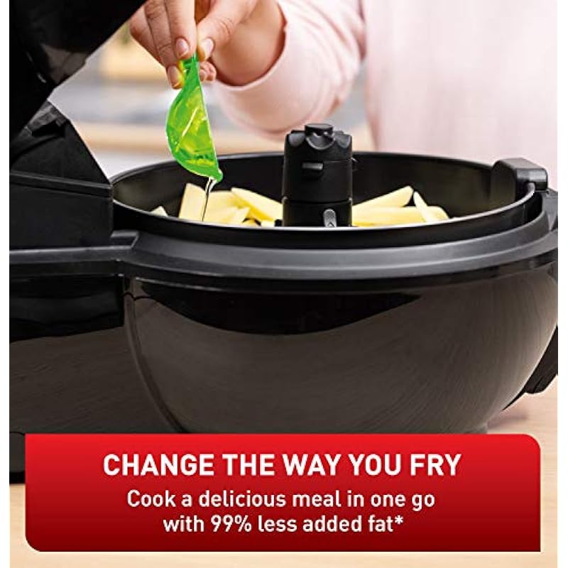 T-fal Actifry Air Fryer, Friteuse, FZ760850 Genius Intelligent Healthy Air fryer, 1.2 kg, low fat recipes, oil less fryer, BLACK
