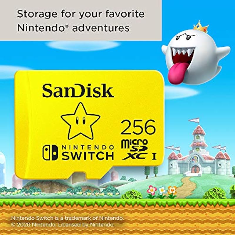 SanDisk 256GB MicroSDXC UHS-I Memory Card for Nintendo Switch – SDSQXAO-256G-GNCZN Yellow