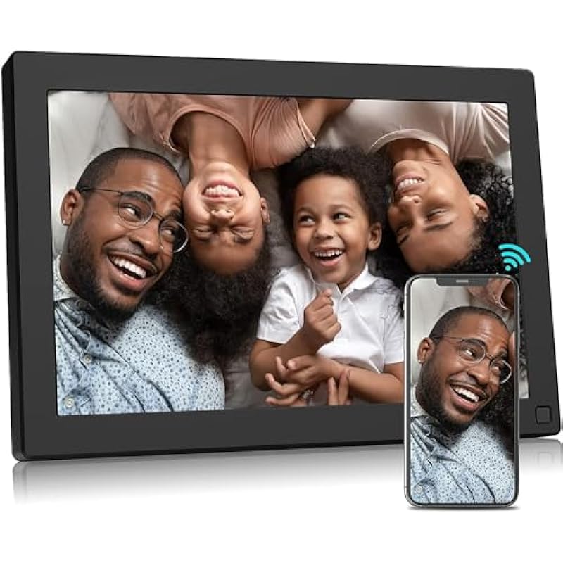 BSIMB 32GB 10.1 Inch WiFi Digital Photo Frame, Smart Digital Picture Frame 1280×800 IPS Touch Screen Auto Rotate Motion Sensor Upload Photos/Videos via App/Email, Gift for Grandparents