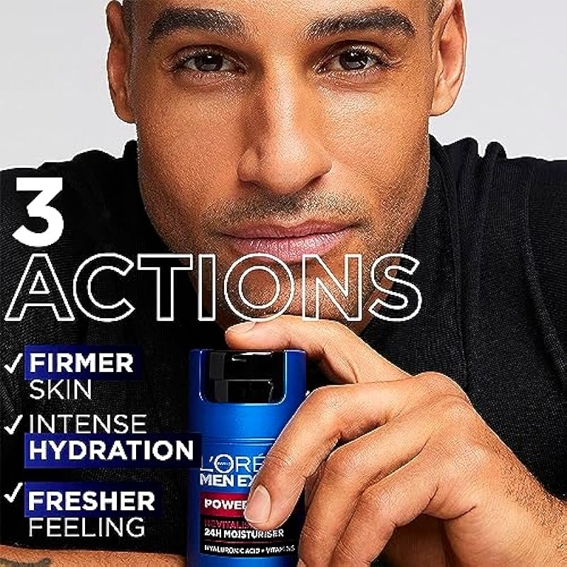 L’Oréal Paris Men Expert Hyaluronic Acid + Vitamins 24HR Moisturizer, Power Age, Packaging May Vary, 50 mL
