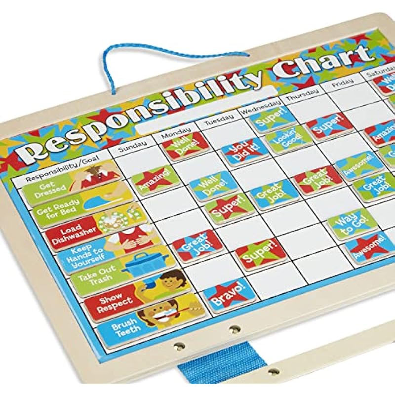 Melissa & Doug Magnetic Responsibility Chart (Developmental Toy, Encourages Good Behavior, 89 Magnets)