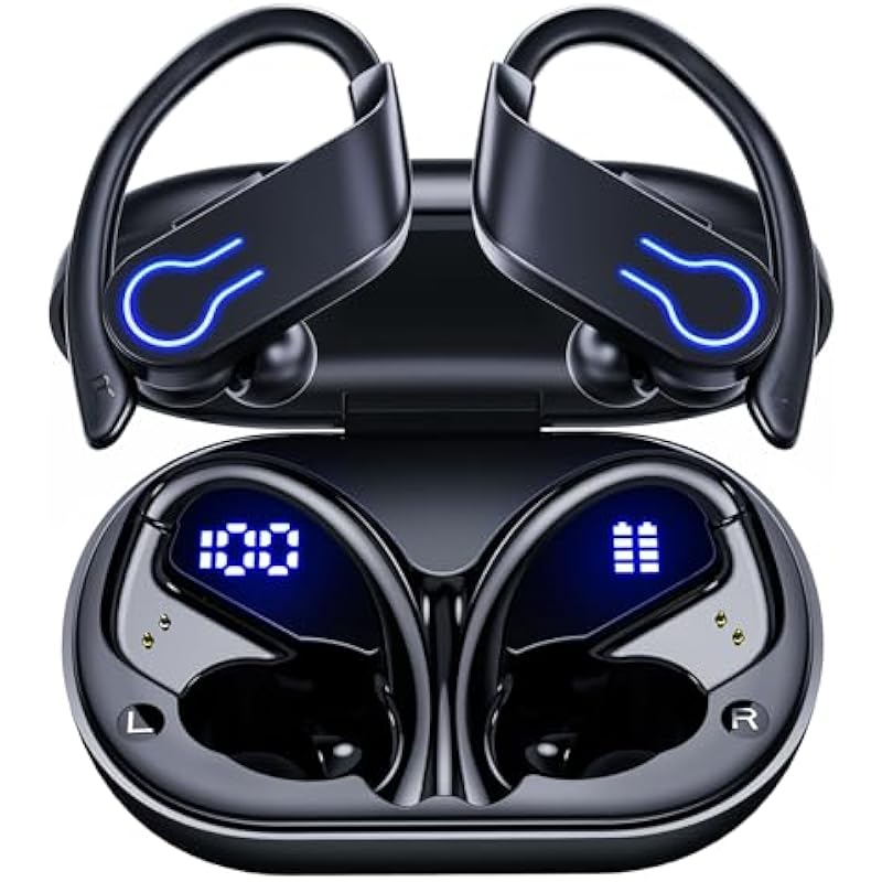 Wireless Earbuds Bluetooth 5.3 Sport Ear Buds Earbuds Bluetooth Wireless Headphones 120H Playtime,HiFi Stereo ENC Noise Cancelling Earphones with Microphone, ecouteur sans fil Bluetooth sans fil