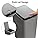 Fasmov Trash Can, 2 Pack 15 Liter / 4 Gallon Plastic Garbage Container Bin with Press Top Lid, Waste Basket for Kitchen, Bathroom, Living Room, Office, Narrow Place (Gray + Black)