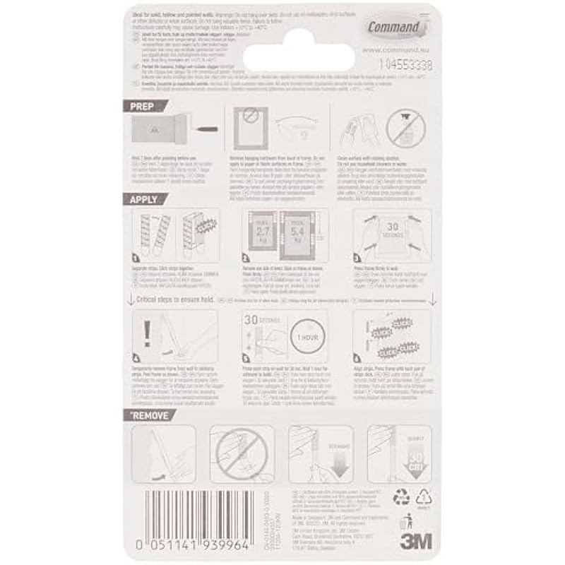 Command Medium Picture Hanging Strips, Damage Free Hanging Picture Hangers, No Tools Wall Hanging Strips for Back to School Dorm Organization, 12 White Adhesive Strip Pairs(24 Command Strips)