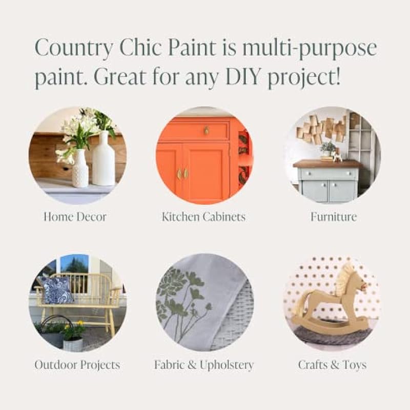 Country Chic Paint – Chalk Style All-in-One Paint for Furniture, Home Decor, Cabinets, Crafts, Eco-Friendly, Minimal Surface Prep, Multi-Surface Matte Paint – Liquorice [Black] – (4 oz)