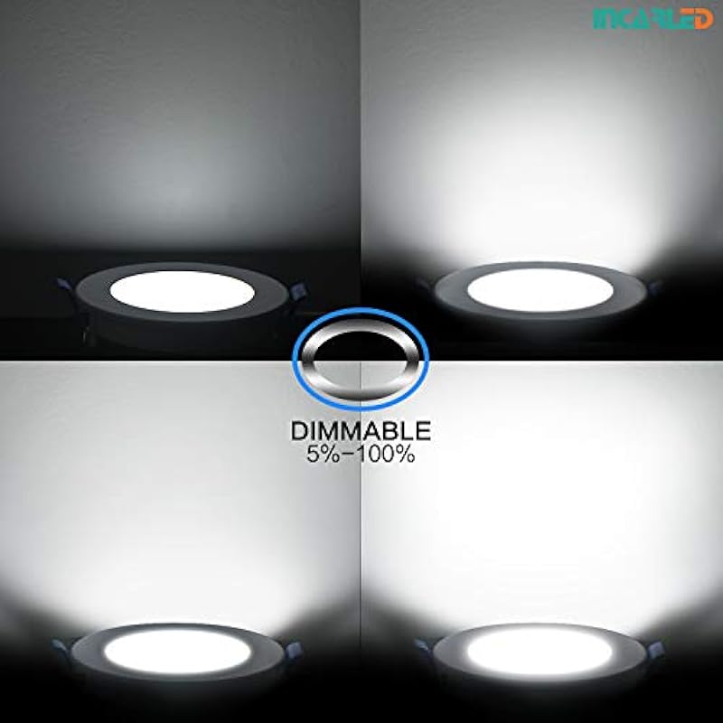 INCARLED 4Inch 3CCT LED Recessed Slim Pot Lights with Junction Box, Dimmable IC Rated Ceiling Lighting 9W 750LM (12pack, 5000K/4000K/3000K-3CCT)