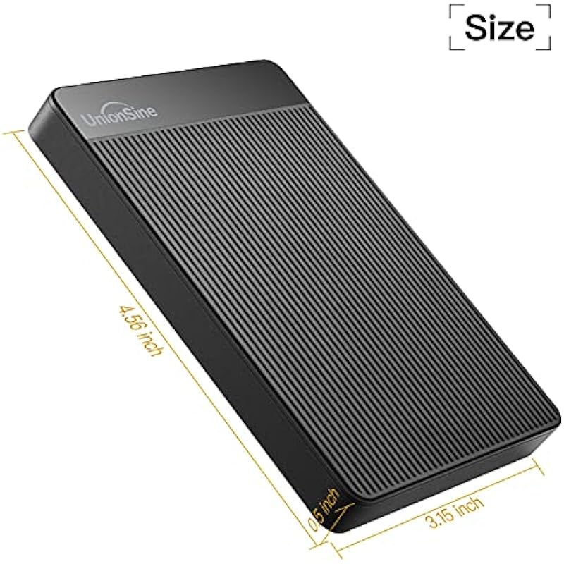 UnionSine 1TB Ultra Slim Portable External Hard Drive USB3.0 HDD Storage for PC,Mac, Desktop, Laptop, PS4, Xbox One, Xbox 360-Super Fast Transmission-HD-2510(Black)