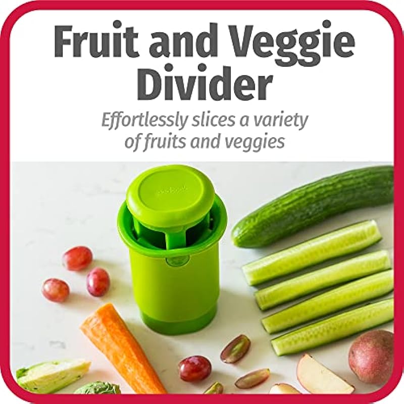 GoodCook Everyday Fruit and Veggie Divider with Stainless Steel Blades, Green 2.50 x 2.25 x 4.30