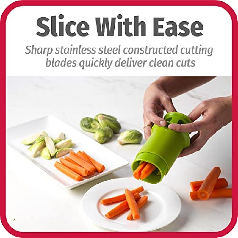GoodCook Everyday Fruit and Veggie Divider with Stainless Steel Blades, Green 2.50 x 2.25 x 4.30