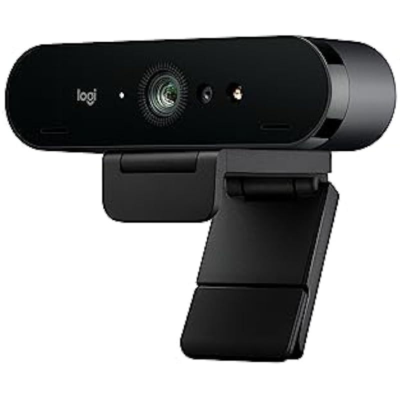 Logitech Brio 4K Pro Webcam, Ultra 4K HD Video Calling, Noise-Canceling mic, HD Auto Light Correction, Wide Field of View, Works with Microsoft Teams, Zoom, Google Voice, PC/Mac/Laptop/Macbook/Tablet
