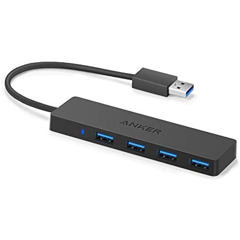 Anker 4-Port USB 3.0 Ultra Slim Data Hub for MacBook, Mac Pro/Mini, iMac, Surface Pro, XPS, Notebook PC, USB Flash Drives, Mobile HDD, and More
