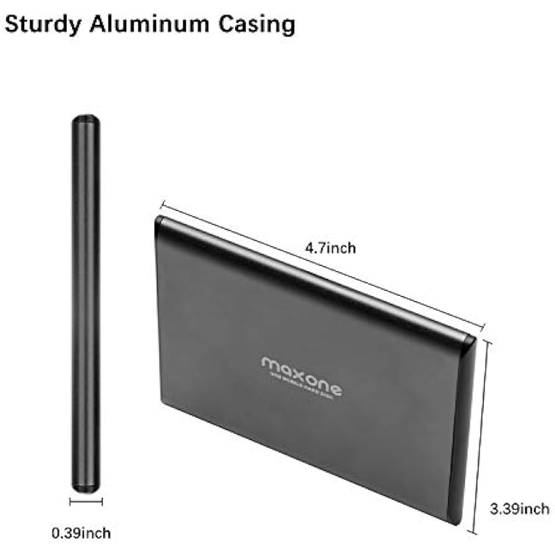 Maxone 320GB Portable External Hard Drive, Ultra Slim USB3.0 HDD Storage Compatible for PC, PS4, Desktop, Laptop, Xbox One Charcoal Grey