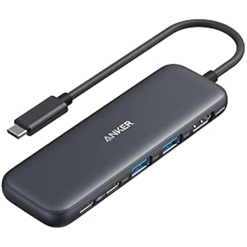 Anker 332 USB-C Hub (5-in-1) with 4K HDMI Display, 5Gbps – and 2 5Gbps USB-A Data Ports and for MacBook Pro, MacBook Air, Dell XPS, Lenovo Thinkpad, HP Laptops and More