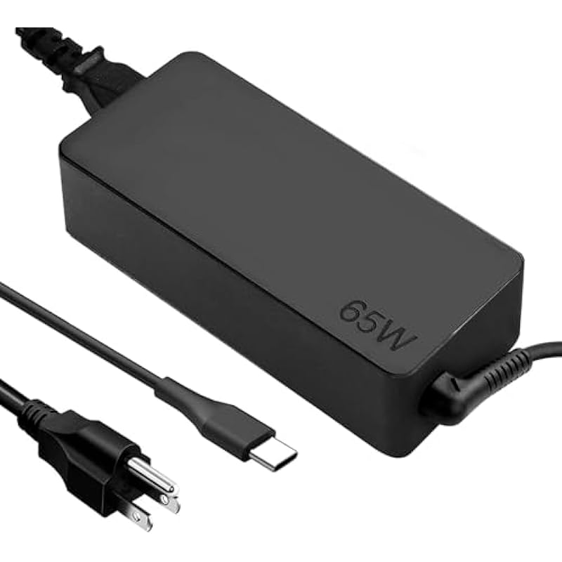 New 65W USB-C Charger Travel Compatible with Lenovo Chromebook 100e 300e 500e C330 S330 ThinkPad T480 T580 E14 E15 L13 L14 L15 P14s p15s T14 T15 A485 T590 C930 C940 AC Adapter Power Supply
