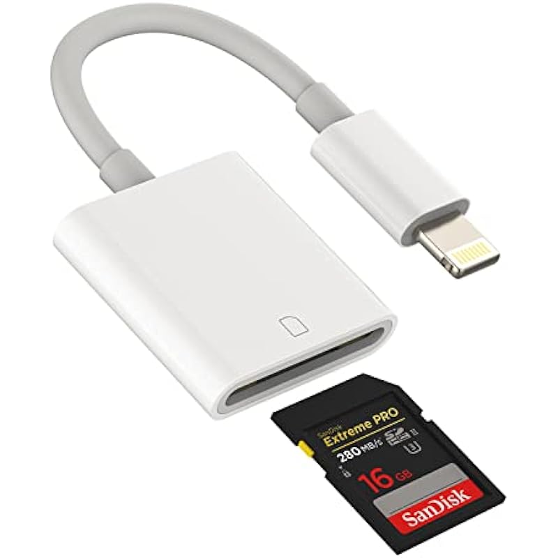 SD Card Reader for iPhone Camera Memory Lightning Adapter Accessories Apple MFI Certified Photo Photography Viewer Adaptador for 13 12 11 Pro Max X Xs Xr 8 7 Plus Se 2 Ipad Air Mini 2020 2019 2021