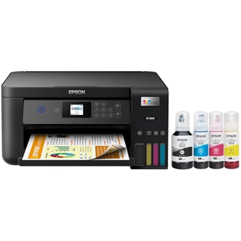 Epson Workforce WF Series Wireless All-in-One Color Inkjet Printer – 4-in-1 Print, Scan, Copy, Fax for Business Office – Voice-Activated, Auto 2-Sided Printing, 2.4″ Color LCD – 4 Feet Printer Cable