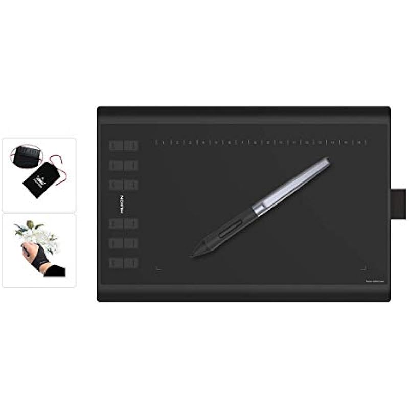 Drawing Tablet HUION Inspirory H1060P Graphics Tablet, 10×6.25 inch Drawing Pad with 8192 Pressure Sensitivity Battery-Free Stylus for Teaching Online Classes and Remote Working