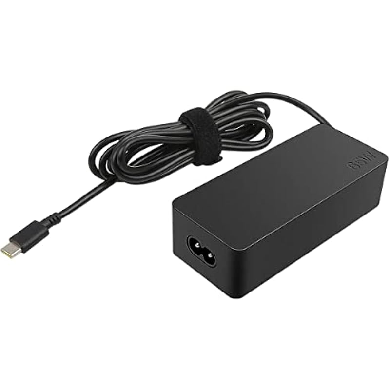 Lenova 65w USB Type C Ac Adapter 4X20M26268 with 2 Prong Power Cord Included, Black in The Original Retail Packaging.